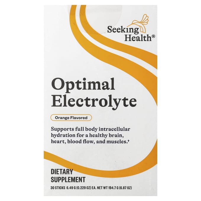 Seeking Health, Optimal Electrolyte, Orange, 30 Comprimés, 6,49 g (0.229oz) Chaque