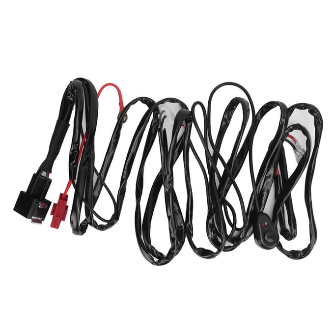 Faisceau de câblage d'interrupteur 3m 40A 12V LED 1V1 Câble de projecteur étanche pour VTT Voiture Moto Bateau black