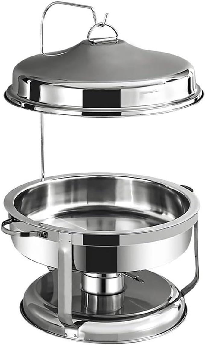 Chafing Dish Set - Buffet Warmer - Feestelijke Buffetten - Spiegelende Afwerking - Complete Set - Zilverkleurig