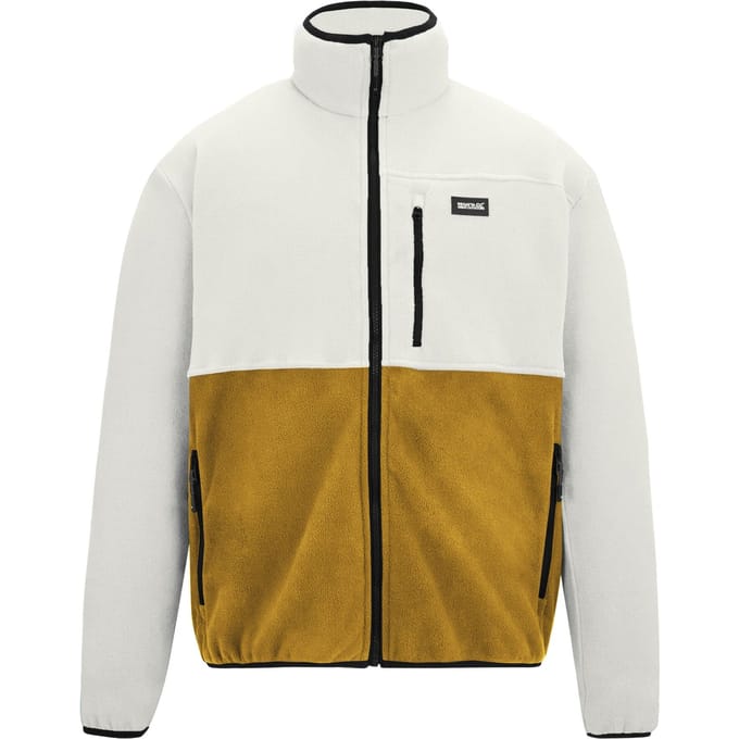 Regatta Heren Frankie Colour Block Full Zip Fleecejack (Wit steen/houtbruin)