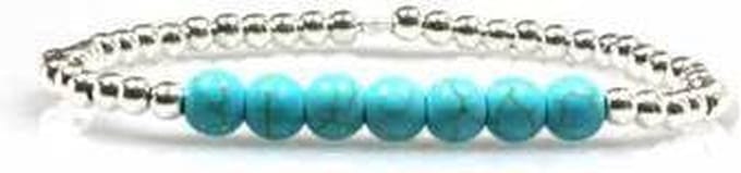 Heaven Eleven - dames - armband - 925 - zilver - turquoise - turkoois - 3,5mm - 17cm