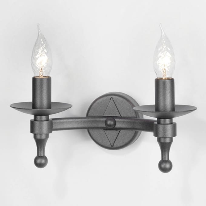 Elstead Lighting LED Wandlamp Warwick | 2X E14 Max 60W | Graphite Black