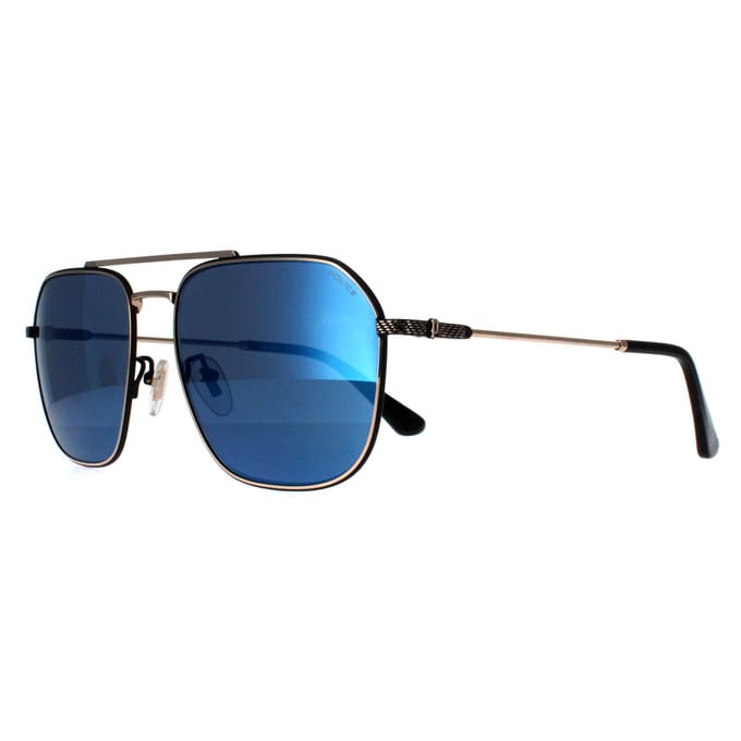 Police Aviator Heren Glimmend Roze Goud Rookspiegel Blauw SPLF64 Octane 1