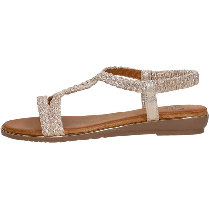 SUB55 Sandalen Plat Sandalen Plat - goudkleur - Maat 39