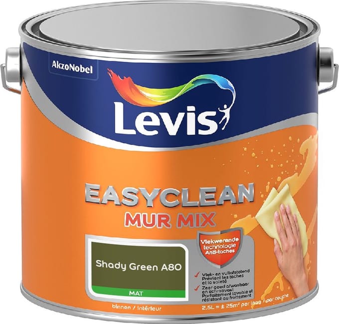 Levis - Easyclean Mur Mat Mix - Shady Green A80 - Mengverf - 2,5 L