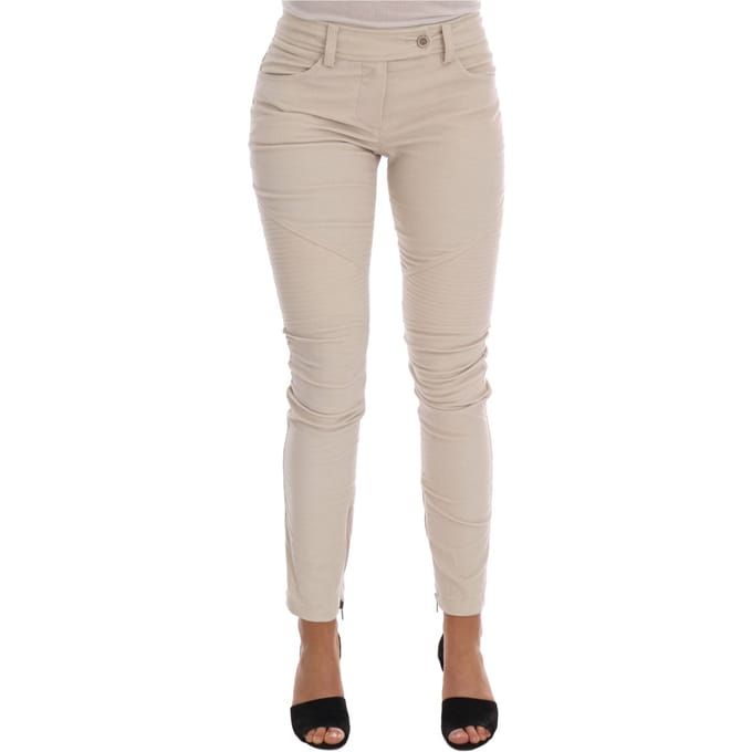 Katoenen Broek Met Rits in Bikerstijl