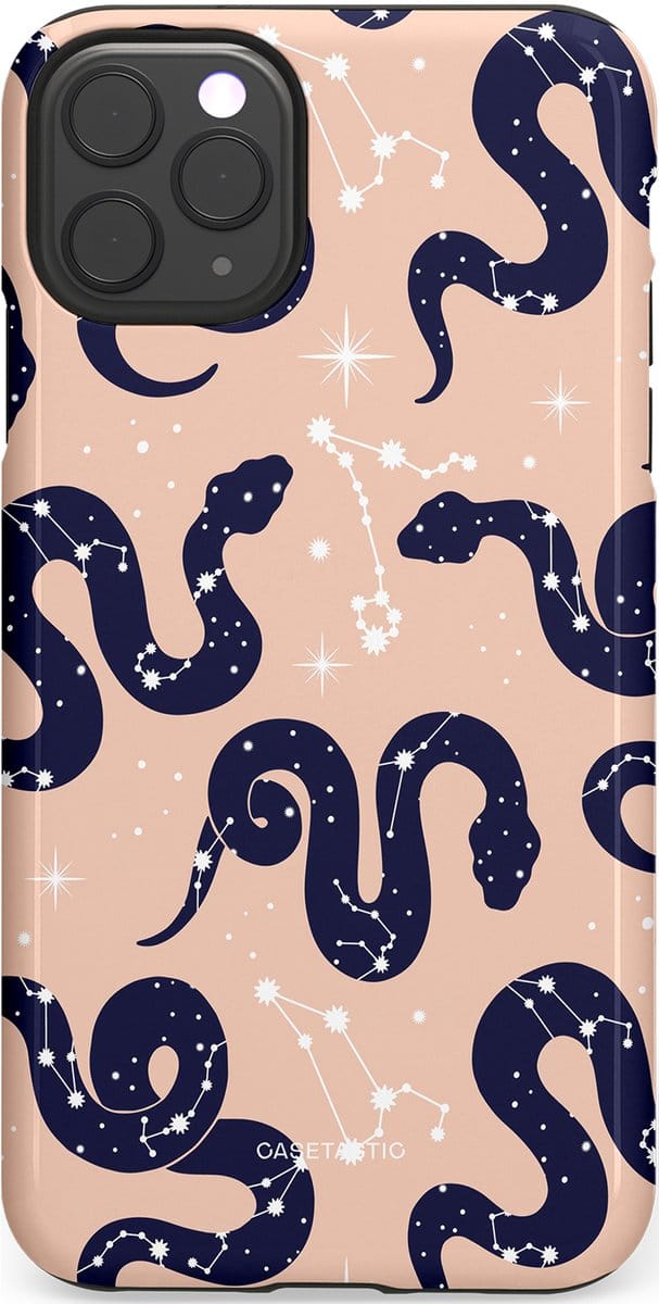 Casetastic hoesje geschikt voor Apple iPhone 11 Pro Max - Dubbellaagse bescherming - Astro slang - Fashion Case - Zand Perzik Donkerblauw Grijs