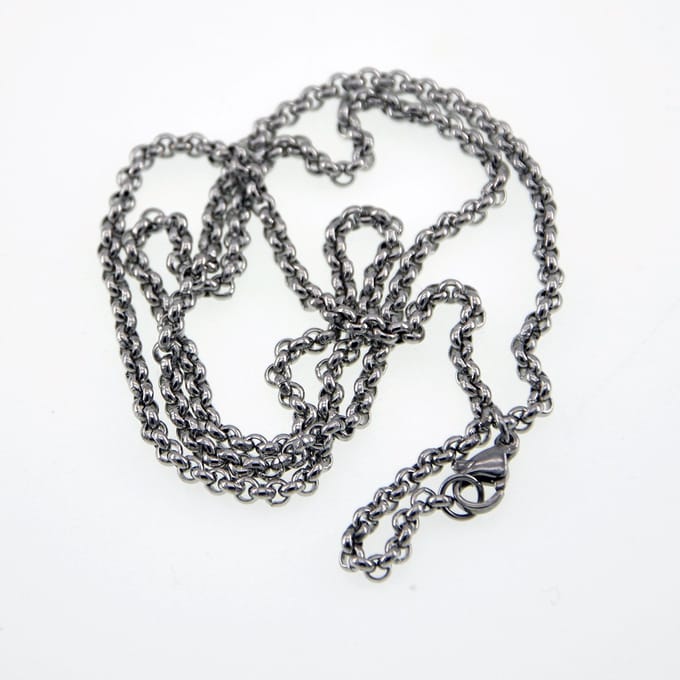 Schakelketting RVS met ronde schakels en lobster sluiting - 55cm - 2,5mm