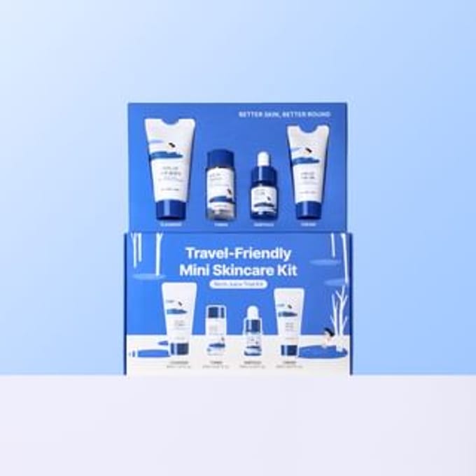 Round Lab Travel-Friendly Mini Skincare Kit Birch Juice Trial Kit blue