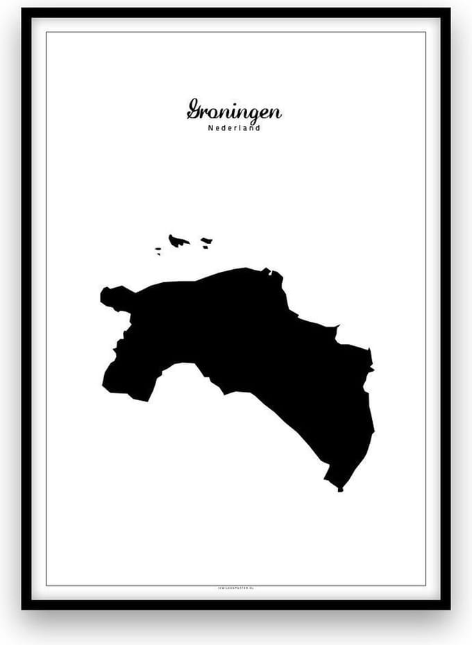 Groningen Provincieposter - Zwart-wit