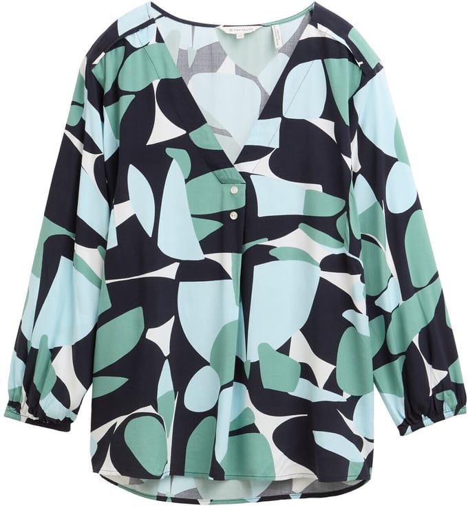 Tom Tailor - Blouse met patroon - Maat 34 - green dots and shapes design