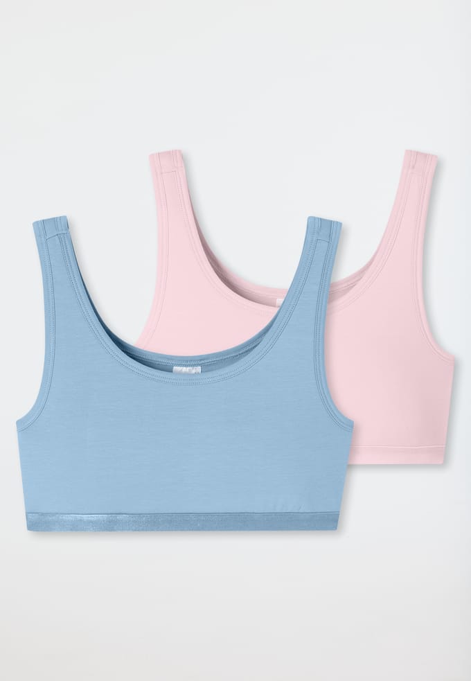 Bustiers, set van 2, blauw/roze - 95/5 176