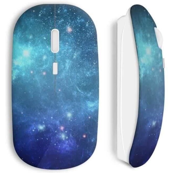 Souris Sans Fil - MANIACASE - Blue sky - Couleur Bleu - Clé USB wifi incluse - Compatible Mac et PC