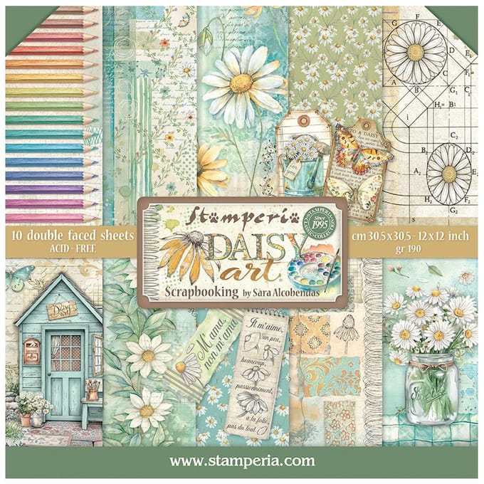 Stamperia - Daisy Art 12x12 Inch Paper Pack (SBBL182)