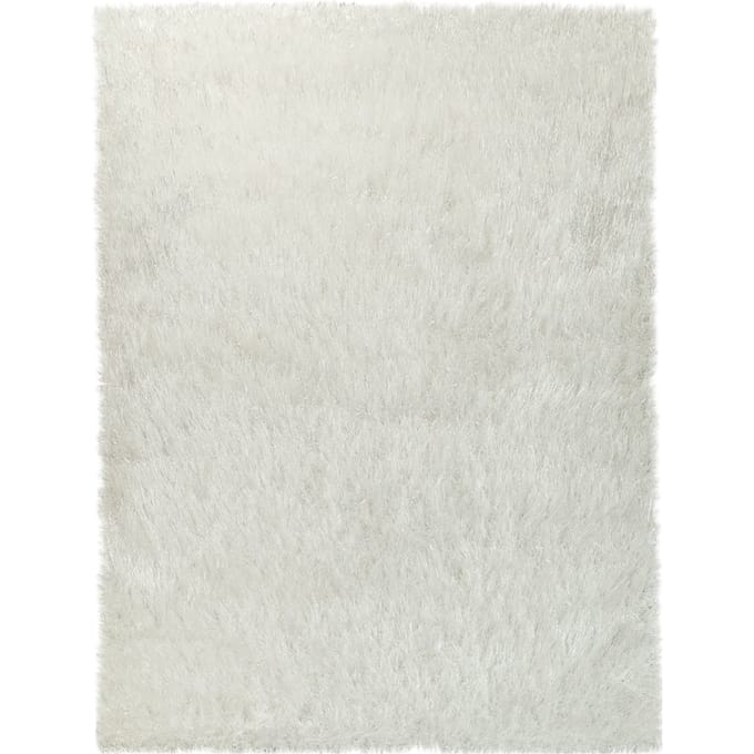 Hoogpolig tapijt Glamorous wit 60x100 cm
