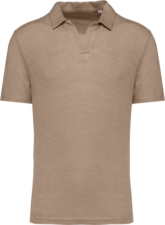Spasso Linnen herenpolo SP220 - Wet Sand - XL