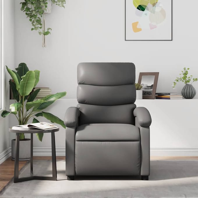 Vidaxl Klapbare Massagestoel, Grijs, Bekleed met Kunstleer