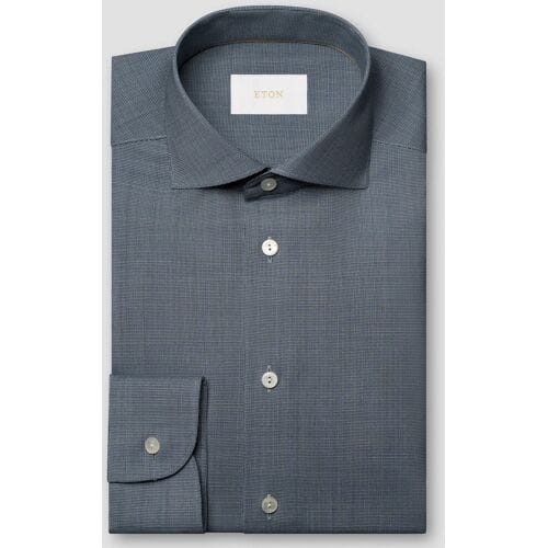 Eton Overhemd Reda Super 120s Merino Abstract Mini Pattern Navy / male