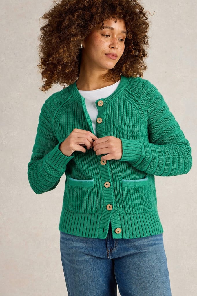 White Stuff Cindy Cotton Cardi Bright Green Taglia: 16 | Giacche Outlet | Donna | Verde