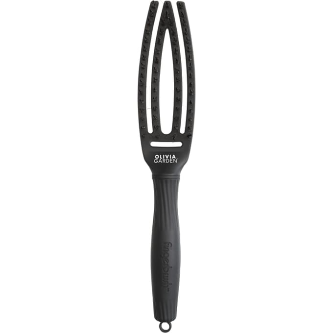 Olivia Garden Fingerbrush Care Iconic Boar&Nylon Zwart Small
