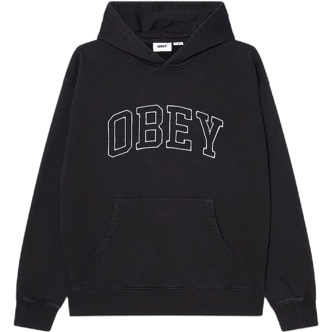 fenol Obey collegiale vervaagde fleece - digitale zwarte vervaagde was
