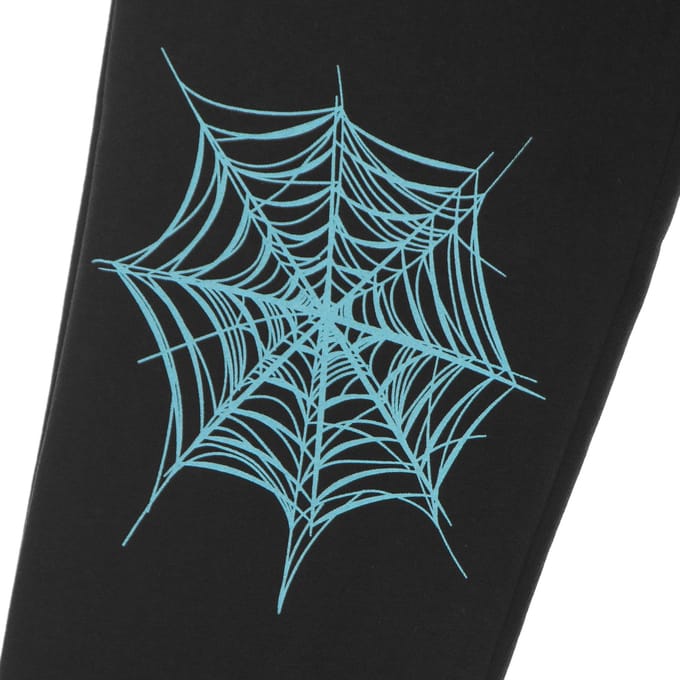 Lichtgewicht trainingsbroek voor heren, lichtblauwe broek met spinnenwebprint