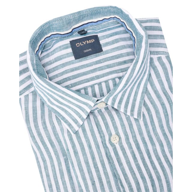 OLYMP Casual Overhemd, Regular Fit, Kent, Smaragdgroen