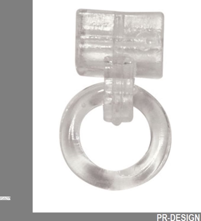 DCS 176 clip met oog voor 6 mm. balein transparant 10 st.