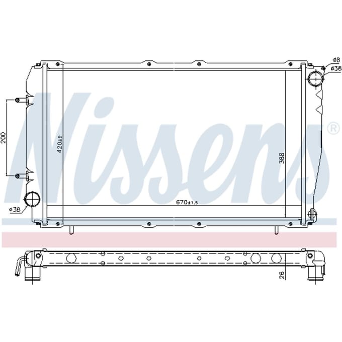 Radiator, motorkoeling NISSENS 641111