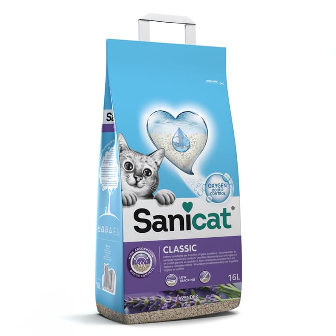 2x16l Sanicat Classic Lavendel Kattenbakvulling