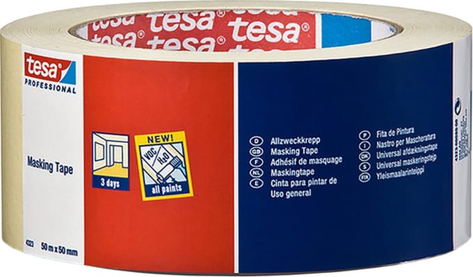 Afplaktape tesa® Professional 4323 50mmx50m lichtcrème | 6 stuks