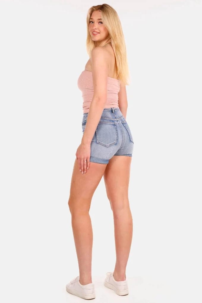 Getdrezzed Top - Maat: M - Strapless bandeautop aansluitend oud roze