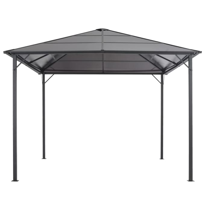 vidaXL - Prieel - met - dak - 3x3 - m - aluminium - antracietkleurig