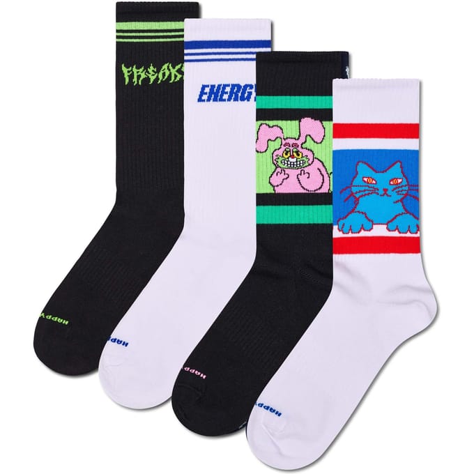 Happy Socks - 4-Pack Freaky Energy Sneaker Socks Gift Set - Heren - Sokken