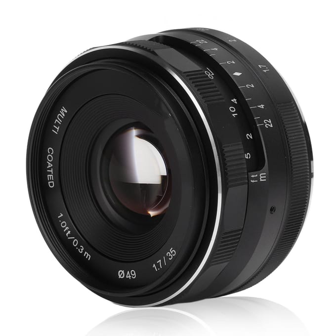 Meike 35mm F1.7 Lens APS C Frame Handmatige Prime Lens Grote Diafragma met voor EF M Mount voor M1 M2 M3 black