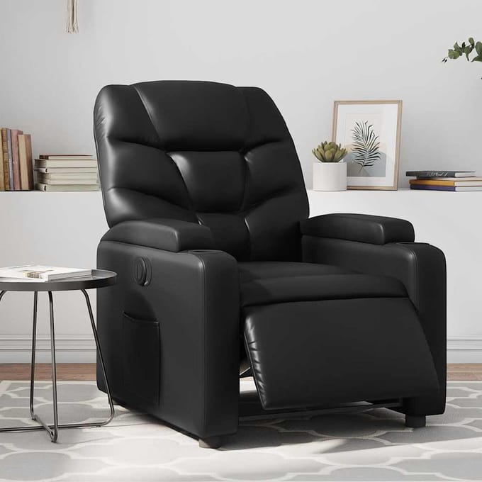 vidaXL - Fauteuil - elektrisch - verstelbaar - kunstleer - zwart