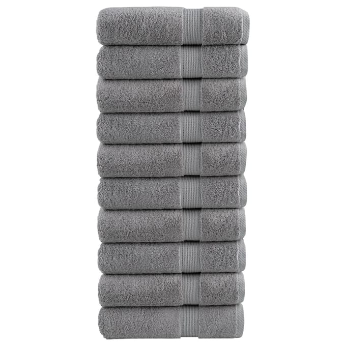 vidaXL - Badhanddoeken - SOLUND - 10 - st - 600 - g/m² - 100x150 - cm - grijs
