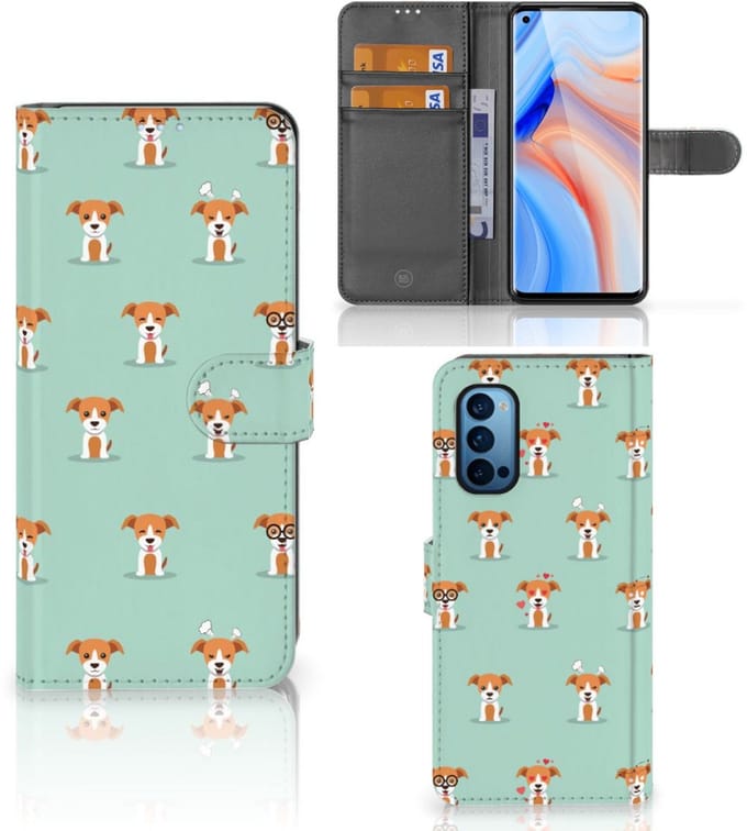 OPPO Reno 4 Pro 5G Telefoonhoesje met Pasjes Pups