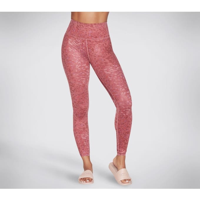 Skechers Performance Go Sculpt HW Leopard Legging Polyester Dames Roze Sportleggingen
