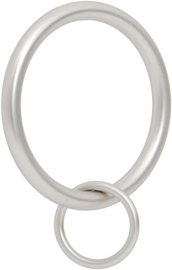 Gordijnringen - Ringlussen Oogringen - Gordijnen Ophangen - Set van 14 - 43 cm buitendiameter - Satijn Nikkel