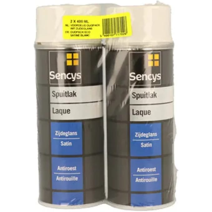 Sencys Spuitlak Duopack Wit Mat 2x400ml