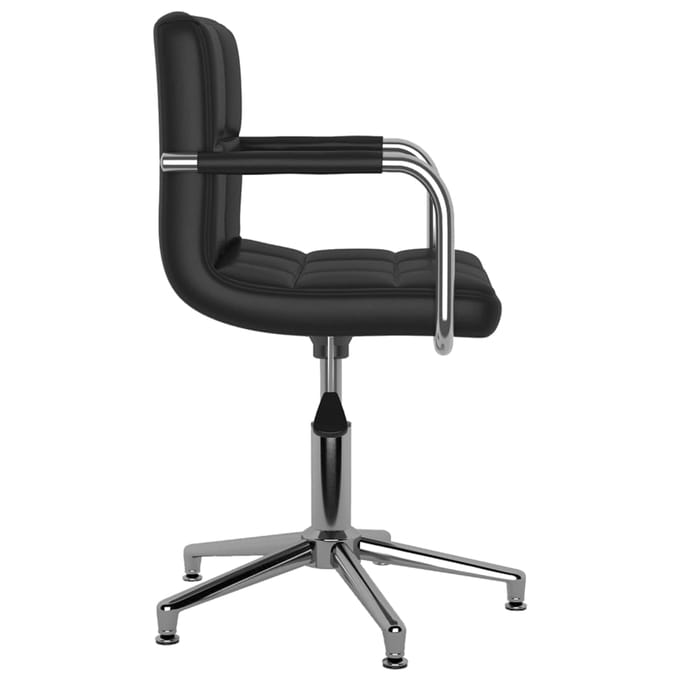 vidaXL Eetkamerstoelen draaibaar 6 st kunstleer zwart