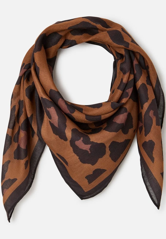 Damart - Sjaal met dierenprint - Dames - Geel - Taille Unique