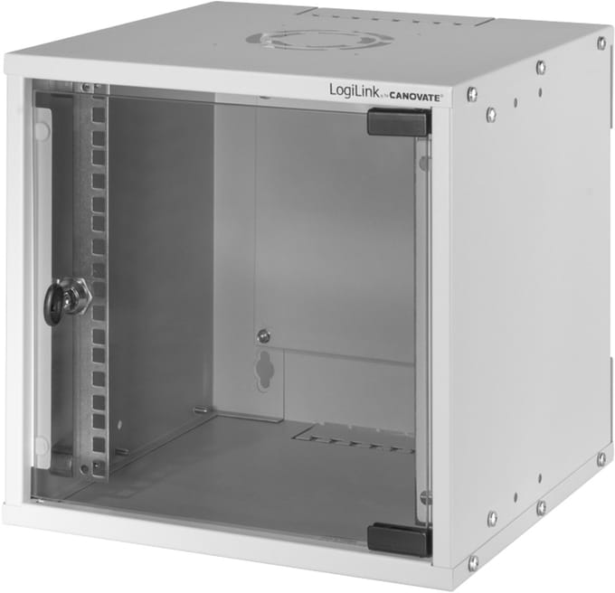 LogiLink 10" wandverdeler SoHo, gemonteerd, 6 HE, grijs