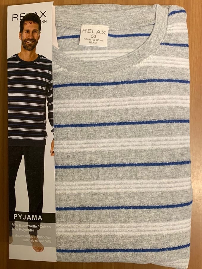 Normann badstof heren pyjama Relax 67243 - Grijs - S/48
