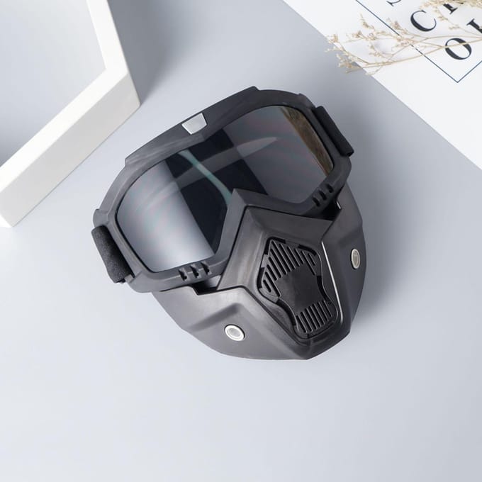 Masker Winddichte bril Fietsmasker Scrambling Motorbril Ridderbril tegen wind en zand zwart