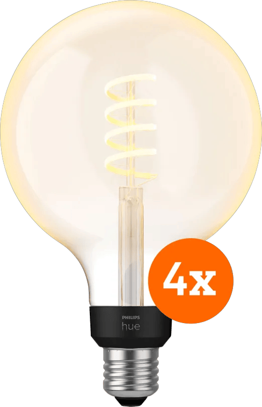 Philips Hue Filament White Ambiance Globe XL 4-pack