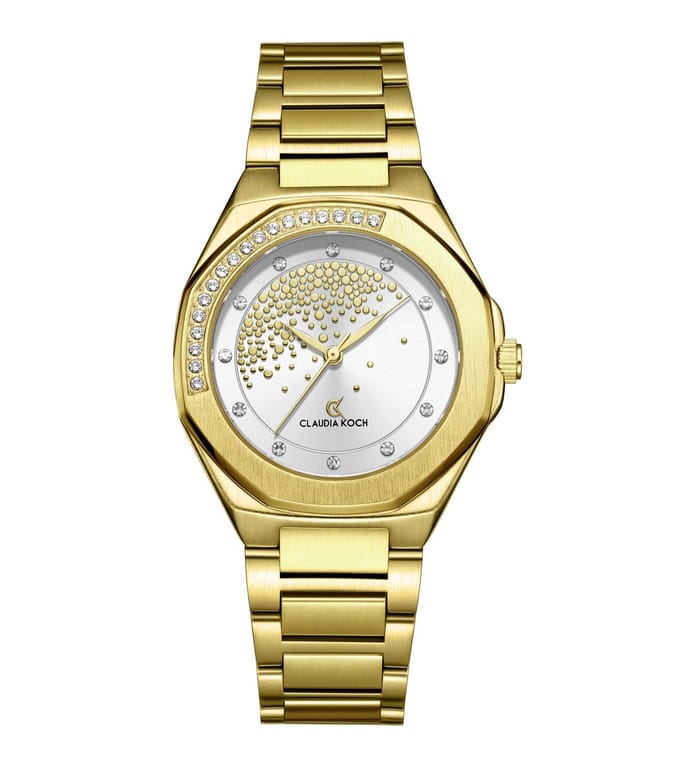 CK Starlight – Gold with Silver Stone-Studded Dial - ClaudiaKoch Watches CK 4323