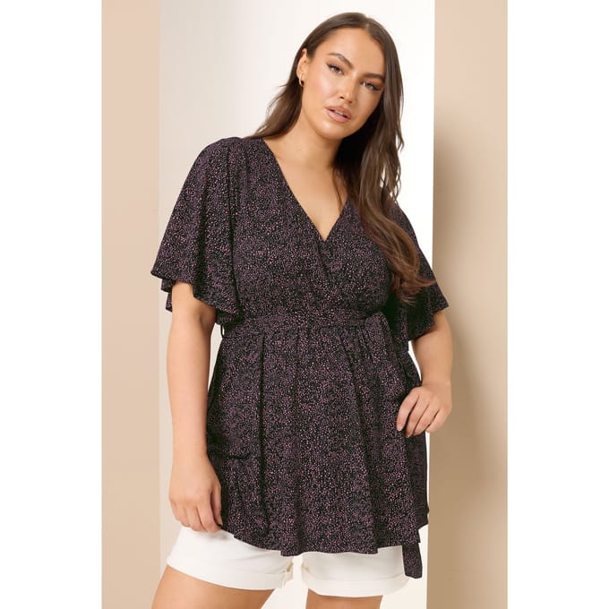 Yours Zwarte Stippenprint Wikkeltop Size 50-52