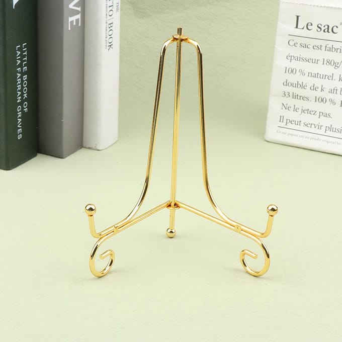 Gouden IJzeren Ambachtelijke Houder Woondecoratie Accessoires Bordstandaard Schilderrek Medaille Displaystandaard 10.2cm geel